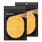 谷芭（KOOBA）天然纯木浆洗面扑洗脸扑专业脸部清洁棉洗颜绵卸妆海绵洁肤棉洁面 洗脸扑 2件 4片