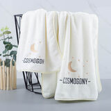 巴拉故事浴巾毛巾三件套男女家用比纯棉吸水速干不易掉毛柔软情侣加大号 米白系.月星辰 浴巾一条