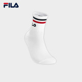 斐乐（FILA）官方男士袜子中腰袜新款简约运动袜休闲袜舒适中筒袜 标准白-WT XS