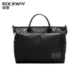 岩途（rockway）休闲手提包牛津布男士商务出差公文包简约尼龙斜挎包电脑单肩包 黑色 L