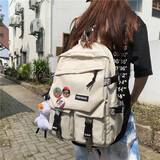 小憨象 书包男韩版高中大容量百搭双肩包女小学生时尚潮流ins风情侣背包