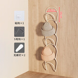 木格格挂帽子收纳整理神器衣柜门后衣帽挂钩收纳包包围巾多层挂架置物架 5环白色无痕钉2+粘贴*1+铁挂钩*1