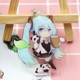 同跃动漫周边MIKU雪初音未来公主新款亚克力双面挂件双面夹层挂件 初音吃包子 下单2个送1个