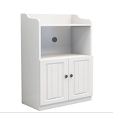 唯旺微波炉柜简约餐边柜餐厅储物柜现代烤箱柜子碗柜客厅置物柜欧式 暖白色长70cm宽40cm高100cm