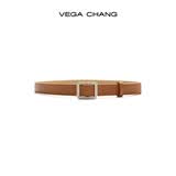 VEGA CHANG可调节女士皮带简约百搭通勤时尚半身裙牛仔裤腰带装饰 棕色（无孔）