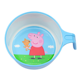 五和（WUHE）辅食碗儿童餐具宝宝吃饭碗卡通带手柄婴幼儿碗耐树脂食品级防烫 小猪佩奇单柄碗400ML