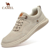 保罗骆驼骆驼户外断码骆驼男鞋真皮透气运动休闲板鞋男士防臭软底磨砂皮鞋 沙色低帮款1930 41