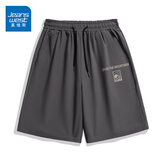 真维斯（Jeanswest）短裤男夏季薄款宽松直筒百搭潮牌简约字母印花凉感透气速干冰丝裤 深灰 清晨阳光_K 2XL 【120-140斤】