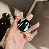 筱岙苹果机适用iwatch华 GT5女士智能手表心率支付接打电话潮流时尚运动腕表音乐控制睡眠监测微信息 彩虹三珠玫金