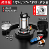 科麦斯 直流潜水泵12V高扬程家用电瓶车抽水泵大功率小型农用灌溉抽水机 高扬程48/60V-7米线5米水管