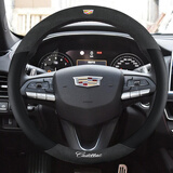 凯迪拉克xt5方向盘套xt4专用xts/atsl/ct4/5/ct6/srx高档翻毛皮方向盘套把套 凯迪拉克-翻毛皮+打孔皮【时尚黑】