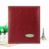 银尘皮面6寸相册本家庭纪念册影集160张240张插页式商务办公相册本袋式相簿本 酒红色6寸160张【过塑6寸不能放】 皮质6寸