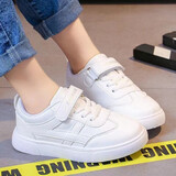 瑜品佳儿童运动鞋春秋小白鞋休闲百搭板鞋男女童校园运动鞋经典款5-14岁 白色 32码（内长19）