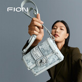 菲安妮（FION）花窗盒子包女包设计师联名油画斜挎小方包单肩斜挎包送女友 浮光鱼影