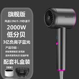 白道夫高速吹风机家用大功率2000W发廊理发店冷热风电吹风蓝光负离子护发静音吹风筒 灰色（蓝光护发+风速22M/S） 礼盒装