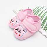 拉米奇骐婴儿学步鞋0-1岁宝宝鞋子春秋季夏款单鞋6—12个月新生儿软底布鞋 猫咪粉色 12 码内长11cm