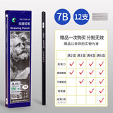 马利（Marie's） 素描铅笔炭笔美术生绘画专用软性碳笔全套绘图玛丽特浓画画套装速写书写铅笔 7B（12支1盒） 铅笔/炭笔