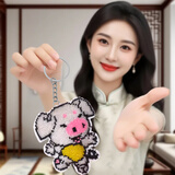 老街缘生肖平安福2025新款自己绣手工珠绣十字绣汽车挂件自绣出入平安符 猪钥匙扣(需要自己绣)满珠子