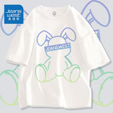 真维斯儿童短袖t恤男童潮流百搭夏季衣服10岁男孩纯棉半截袖轻薄上衣 【纯棉洋气】白色ZRD231 140