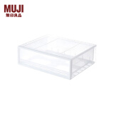 无印良品（MUJI） 聚丙烯 收纳箱 抽屉式 储物箱 整理箱 衣物收纳箱 半透明 横宽型/小长55*宽44.5*高18cm 2A