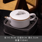 夏至南阁汝窑汉瓦壶家用泡茶壶汝瓷单壶开片可养金丝铁线陶瓷功夫茶具套装 汝窑汉瓦壶-月白 150ml