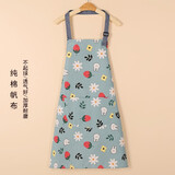 嘉柔美围裙工作服家用厨房防水防油防污纯棉夏季透气耐磨时尚男女通用款 纯棉【绿底兔子】