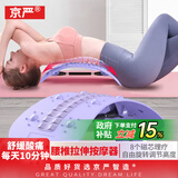 京严【德国品质】腰部按摩器腰间盘突出矫正仪家用腰肌劳损牵引男汽车腰椎背部磁石靠垫办公室腰舒缓器 【躺靠两用 高度可调】升级脊椎条-磁石理疗 丁香紫