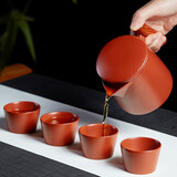 万壶园 紫砂杯泡茶杯带过滤内胆功夫茶具套装茶水分离杯办公室喝茶杯子 朱雀杯 +4品杯 套装