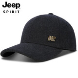 吉普（JEEP）羊毛帽子男士棒球帽秋冬加厚保暖鸭舌帽男女士百搭防寒帽A0627