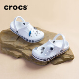 crocs卡骆驰洞洞鞋贝雅卡骆班轻便耐磨一脚蹬休闲鞋|205089 白/深蓝-126 36 /37(220mm)