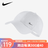 耐克（NIKE） 帽子 网球帽子男女户外运动帽高尔夫遮阳帽可调节鸭舌帽 经典白色943092-100