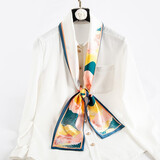 达芬奇密码 丝巾夏季外搭领巾韩版领通勤风配饰长巾围脖节日实用礼物 翩然风情 粉色