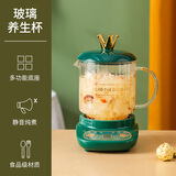 一壶百饮 养生壶养生杯陶瓷分体式电热水杯迷你电炖杯办公室宿舍多功能烧水杯炖汤煮粥杯圣诞节三八妇女节 【祖母绿】 0.6L 玻璃养生杯+底座F