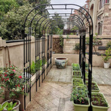 园之助拱门花架爬藤架花园铁艺攀爬支架月季庭院户外架子葡萄架庭院支架 宽1.8x高2.4米 黑