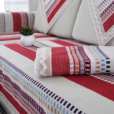 馥·家纺（fuh·textile） 四季通用沙发垫防滑棉麻沙发坐垫靠背巾扶手巾客厅简约现代定制 圣诞红 90*90cm单条装