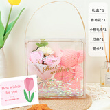 暖橙耀耀2025新款花礼盒实用小礼品纪念伴手礼手工diy圣诞节礼物送男女生 PVC玫瑰康乃馨礼盒套餐+灯串