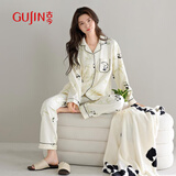 古今（GUJIN）睡衣女春秋25年新款纯棉长袖长裤开衫休闲外穿全棉家居服