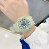 佰时顿海贼王电子手表男学生夜光多功能运动防水初中高中青少年双显腕表 冰电之韧 荧光绿