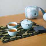 万仟堂（Edenus）陶瓷茶具快客杯便携旅行包一壶二杯功夫茶具套装 称心如意 粉青釉