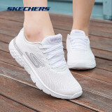 Skechers斯凯奇女鞋运动鞋女2025秋季新款时尚绑带健步鞋透气网面跑鞋 白色【偏小半码】 36