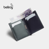 Bellroy澳洲 Note Sleeve 春季新款简约皮革短夹男士皮夹纤薄钱包名片夹 墨灰绿（防盗刷）