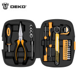DEKO家用工具箱套装维修五金手动工具组套收纳迷你女性便携式工具套装 21件套 便携式工具箱