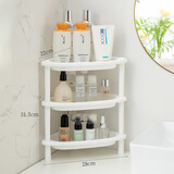 AUSDA多功能迷你卫生间三角架层浴室置物架落地收纳架厨房储物桌面小型 白色 三角形款 3层