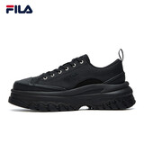 FILA 斐乐官方LAVA女鞋夏季帆布鞋休闲鞋板鞋小白鞋运动鞋黑色鞋子 黑色-BK 37.5