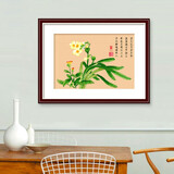 春天十字绣客厅荷花水仙茶花线绣中国风新中式花卉手工小幅挂画 生态棉 6437水仙花 49*35cm