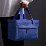 哲明 彩色茶人包旅行茶箱大容量收纳茶具袋户外收纳茶杯茶壶布袋 宝蓝色 茶人包-不含茶具