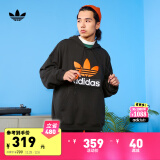 adidas毛圈布运动连帽卫衣套头衫男装阿迪达斯官方三叶草H09354 黑色 XS