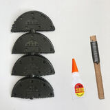 步牧斯（BUMUSI）偏掌静音牛筋后跟片鞋底磨偏掌修复防磨耐磨帖鞋跟贴补鞋修补 黑色大号4个