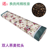 王小家英 双人枕头荞麦枕荞麦壳情侣长枕加长款成人颈椎枕芯荞麦皮硬枕头 15号花色 立体1.5米甜荞