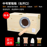 威毕松木鹦鹉繁殖箱鸟窝亚格力透明繁殖箱文鸟玄凤虎皮牡丹鹦鹉巢箱 松木繁殖箱(中号右开口)